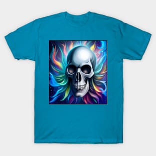 Skull with colorful hair T-Shirt